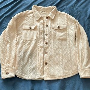 Creamy white button up jacket